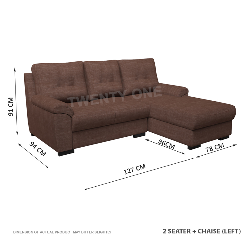 SKH N2136 2 SEATER + L SHAPE FABRIC SOFA 1B LEFT